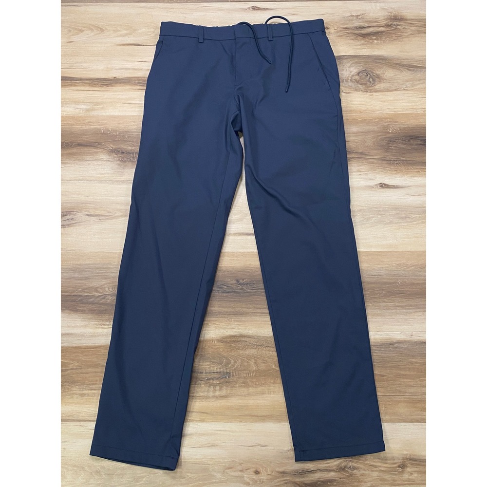 BOSS Trousers 34R Water-Repellent Stretch Twill Active Chino Navy Blue